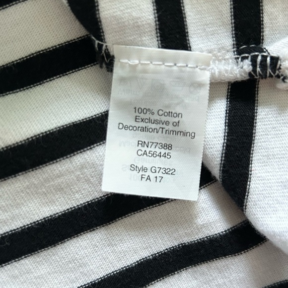 J Crew Striped Bell Sleeve Floral Embroidered Top Size Medium - Picture 6 of 6